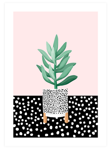 Puantiyeli Vazo - Art Print