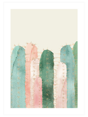 Rengarenk Kaktüsler - Fine Art Poster