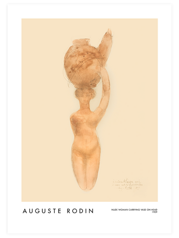 Rodin Nude Woman Carrying Vase On Head - Art Print