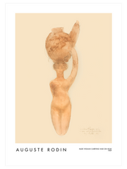 Rodin Nude Woman Carrying Vase On Head Poster - Giclée Baskı