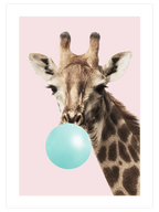 Sakız Şişiren Zürafa - Art Print