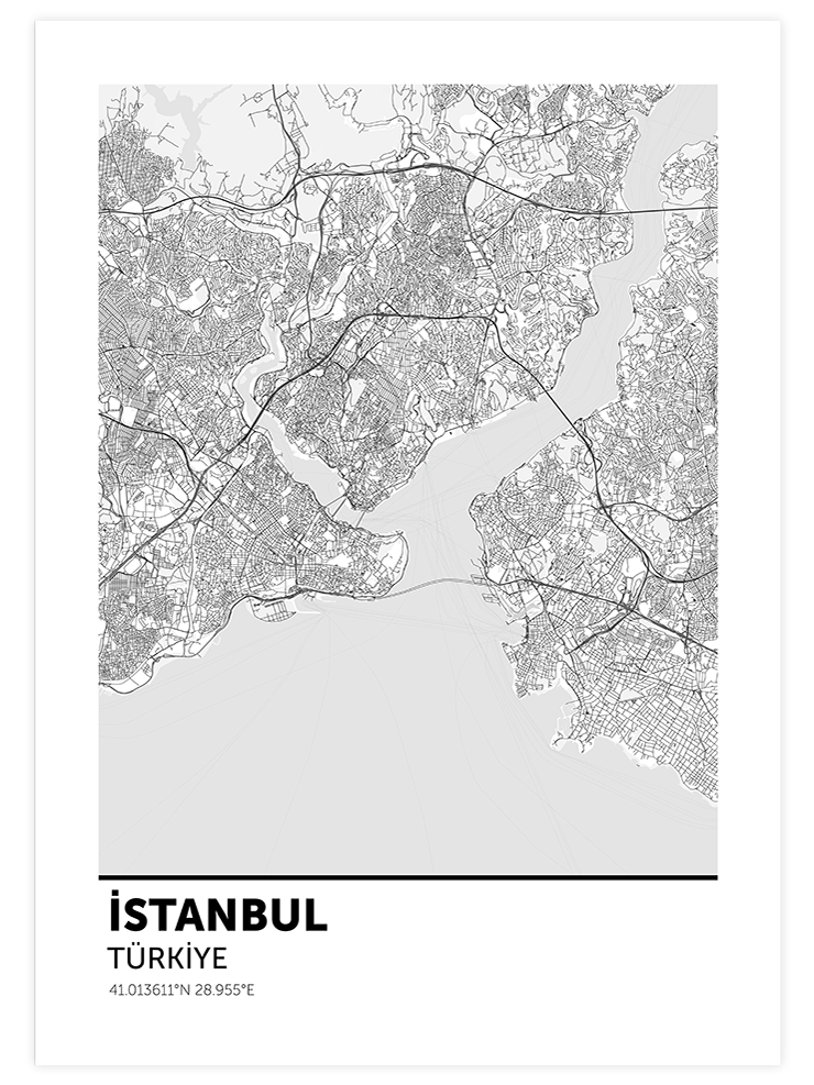 Şehir Haritası Kişiye Özel - Art Print  Poster