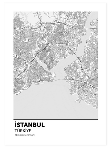 Şehir Haritası Kişiye Özel - Art Print