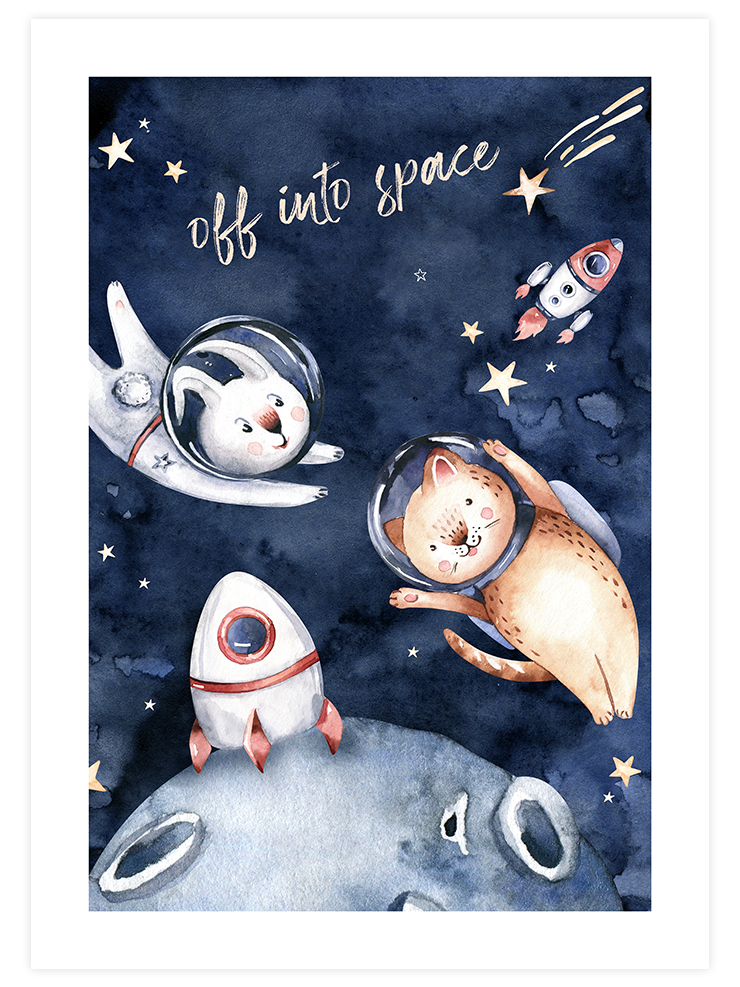 Sevimli Astronotlar - Art Print Ürün ana görseli
