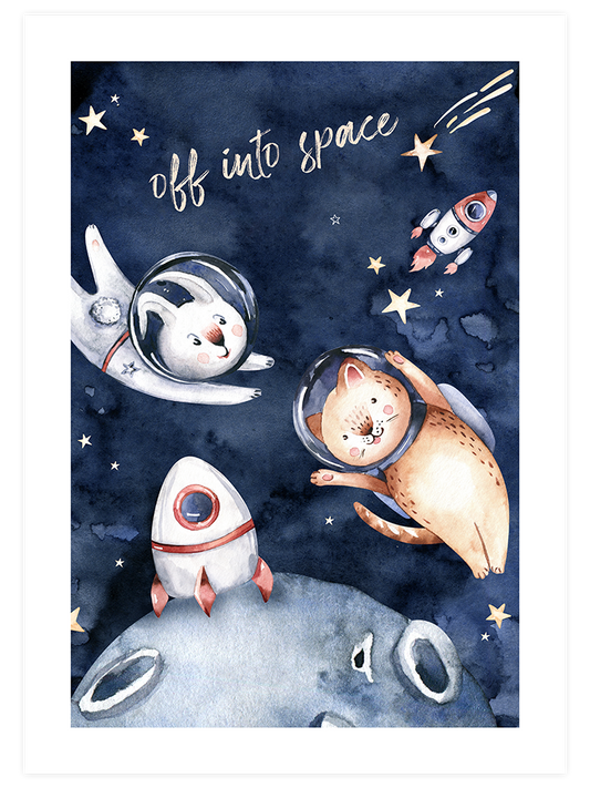 Sevimli Astronotlar Poster - Giclée Baskı