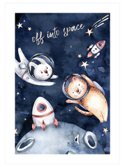 Sevimli Astronotlar Poster - Giclée Baskı