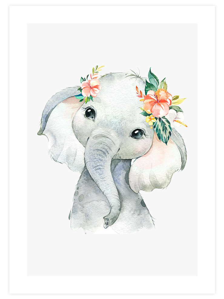 Sevimli Fil - Art Print Ürün ana görseli