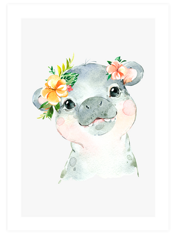 Sevimli Su Aygırı - Art Print