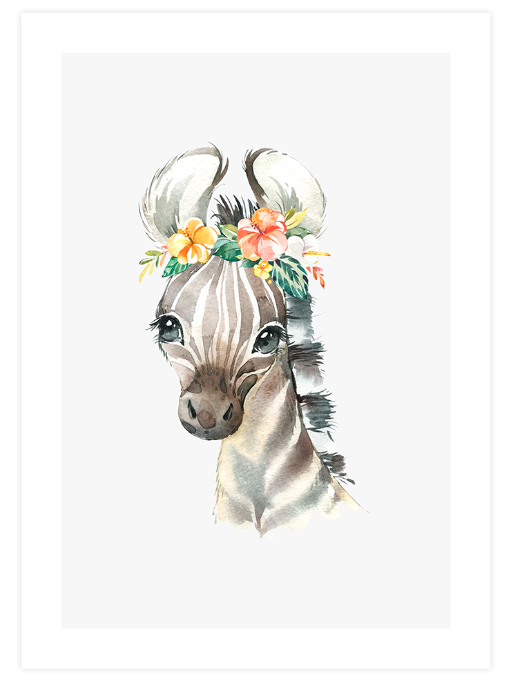 Sevimli Zebra - Art Print