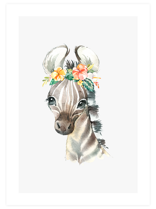 Sevimli Zebra - Art Print