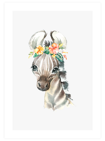 Sevimli Zebra - Art Print