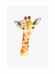 Sevimli Zürafa Poster - Giclée Baskı