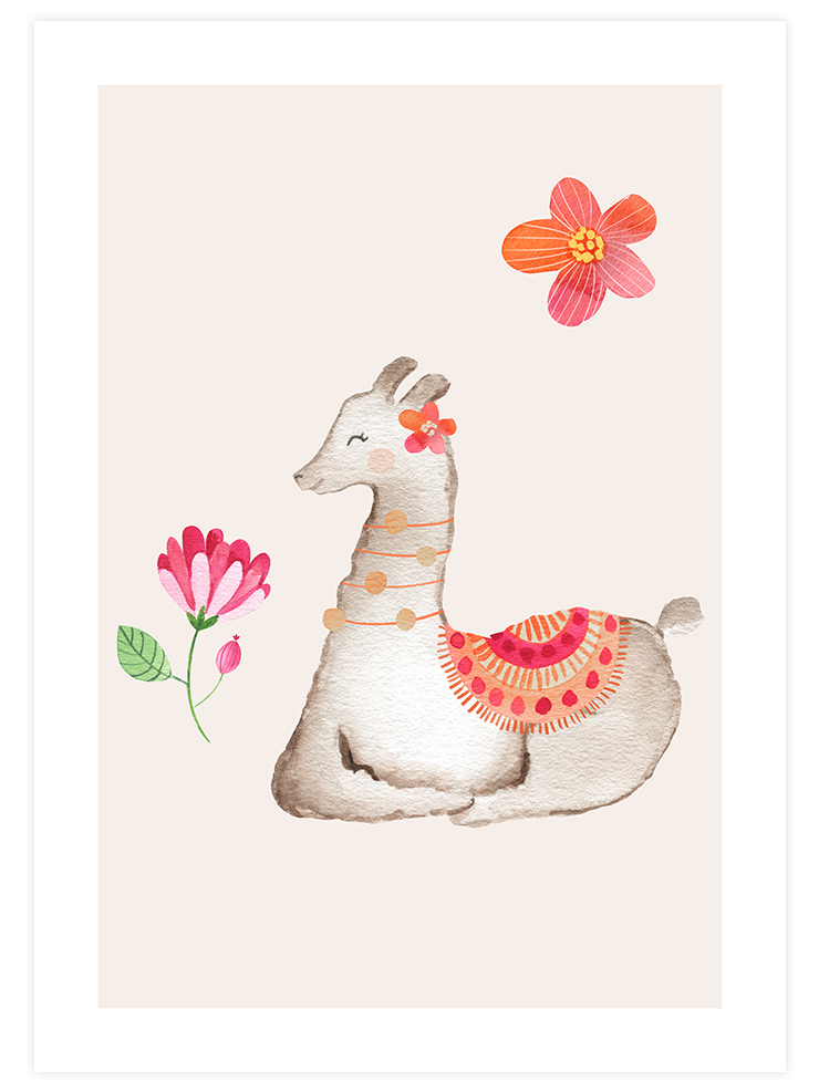 Şirin Lama - Art Print