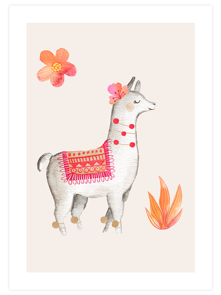 Şirin Lama N2 - Art Print Ürün ana görseli