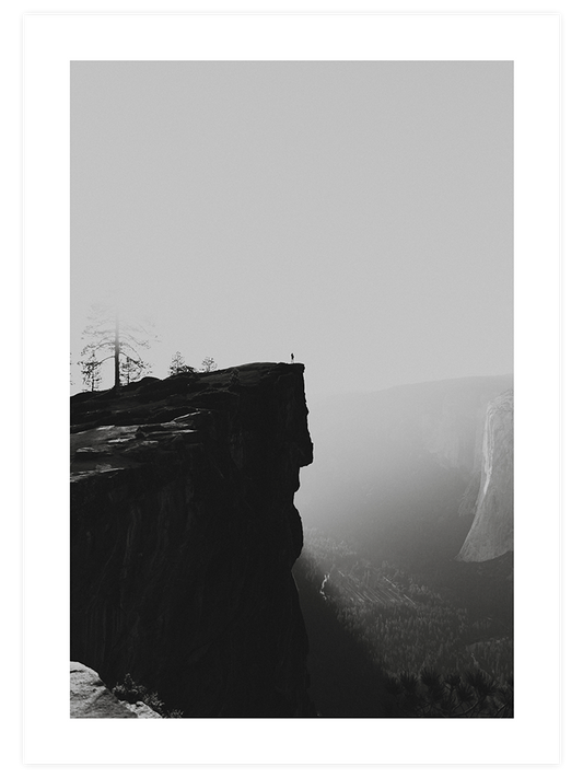Siyah Beyaz Dağ - Art Print