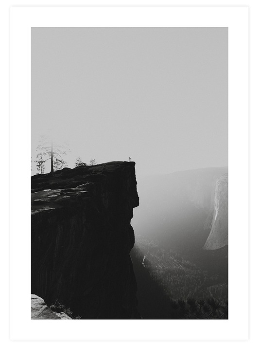 Siyah Beyaz Dağ Poster - Giclée Baskı