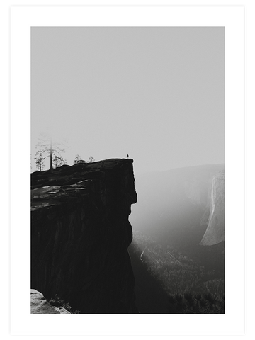 Siyah Beyaz Dağ - Art Print