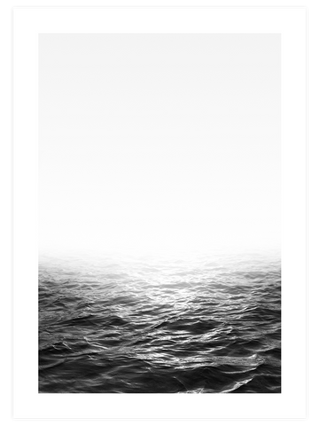 Siyah Beyaz Deniz - Art Print