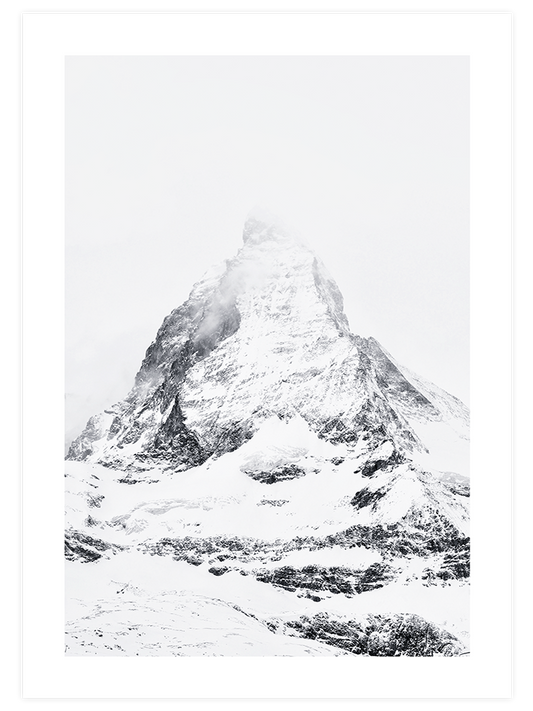 Snowy Mountain Poster - Giclée Baskı