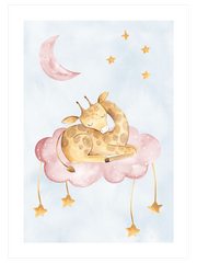 Uyuyan Zürafa Poster - Giclée Baskı