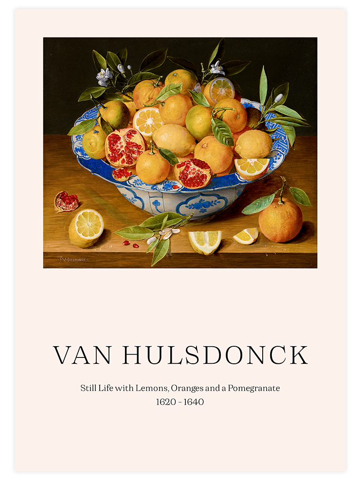 Van Hulsdonck Still Life With Lemons, Oranges And A Pomegranate - Art Print Ürün ana görseli