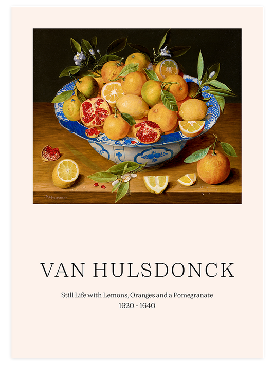 Van Hulsdonck Still Life With Lemons, Oranges And A Pomegranate - Art Print