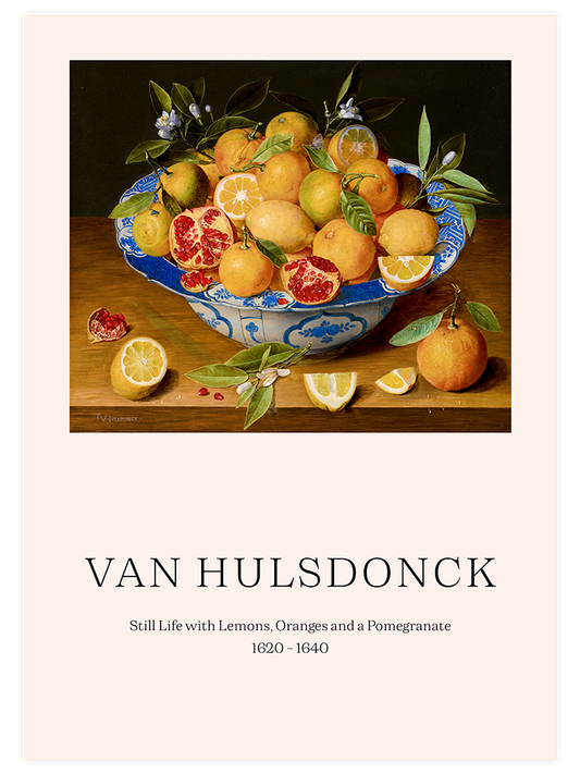 Van Hulsdonck Still Life With Lemons, Oranges And A Pomegranate Poster - Giclée Baskı