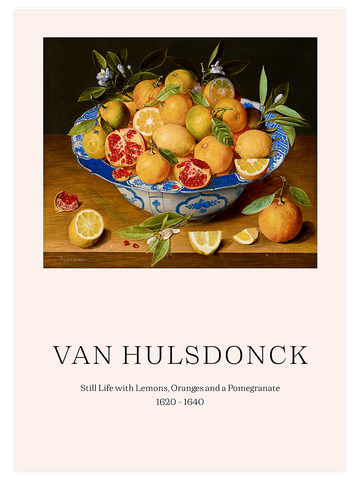 Van Hulsdonck Still Life With Lemons, Oranges And A Pomegranate - Art Print