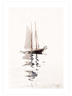 Winslow Homer Two–masted Schooner with Dory - Art Print