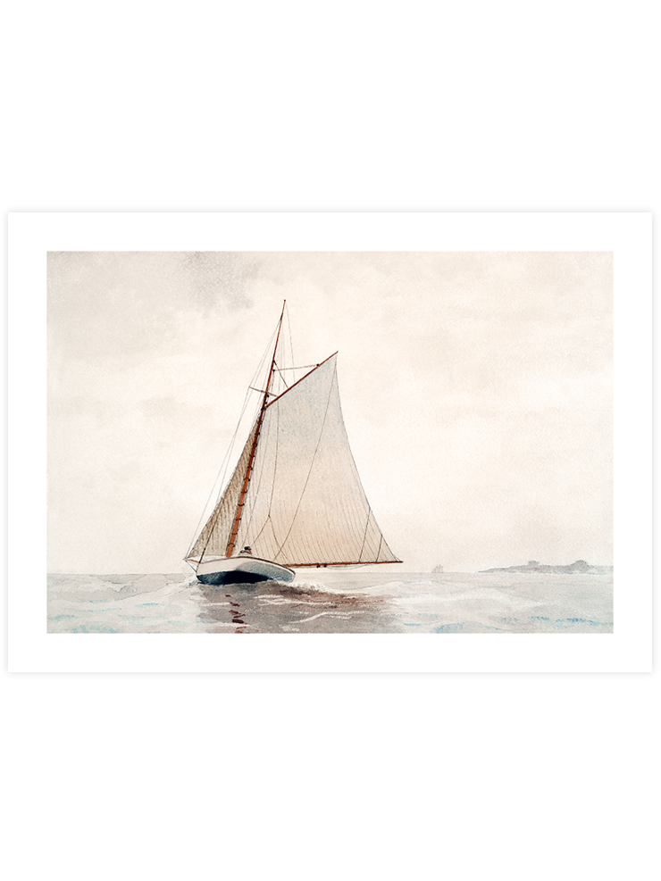 Winslow Homer Sailing off Gloucester - Art Print Ürün ana görseli