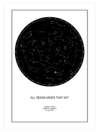 Yıldız Haritası N1 Kişiye Özel - Art Print
