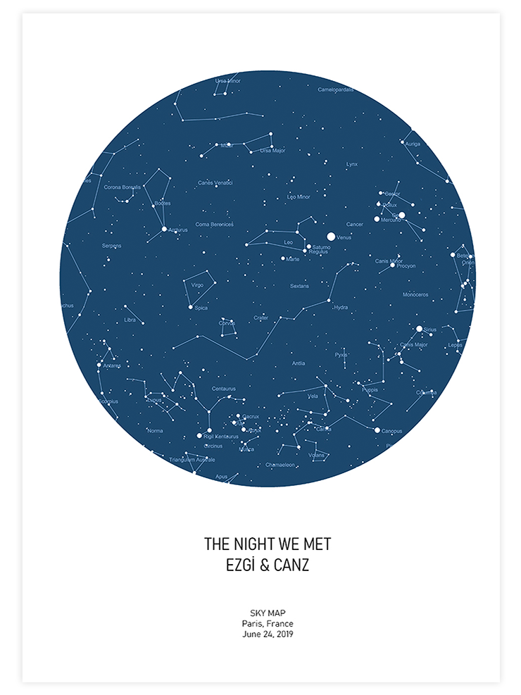 Yıldız Haritası N2 Kişiye Özel - Art Print Ürün ana görseli