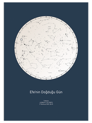 Yıldız Haritası N4 - Kişiye Özel Fine Art Poster