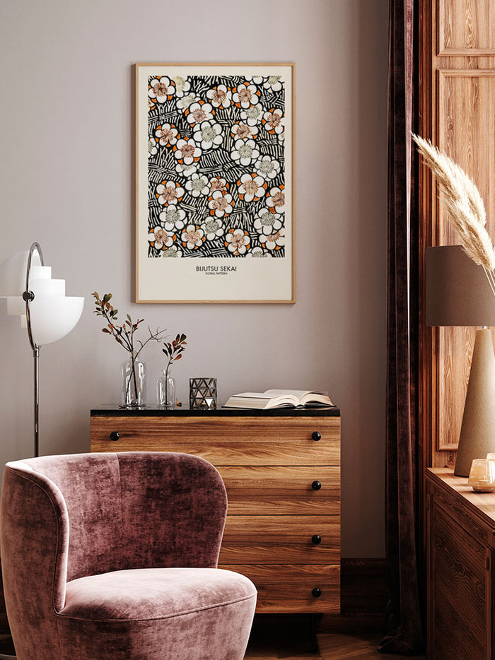 Bijutsu Sekai Floral Pattern - Art Print  Poster