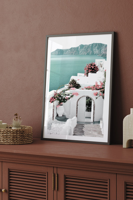 Santorini Manzarası Poster - Giclée Baskı