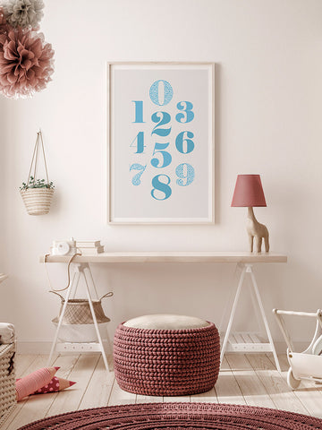 Mavi Sayılar - Art Print
