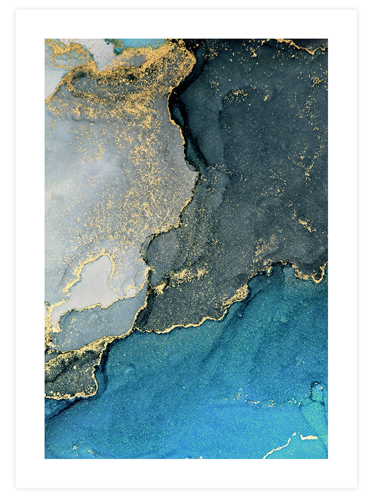 Soyut Mavi - Art Print Sanatsal Poster