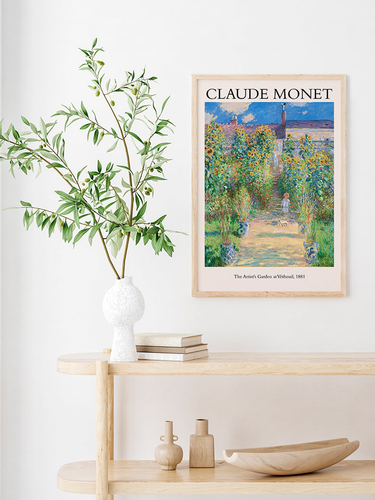 Monet The Artist's Garden At Vetheuil - Art Print Ürün ikincil görseli