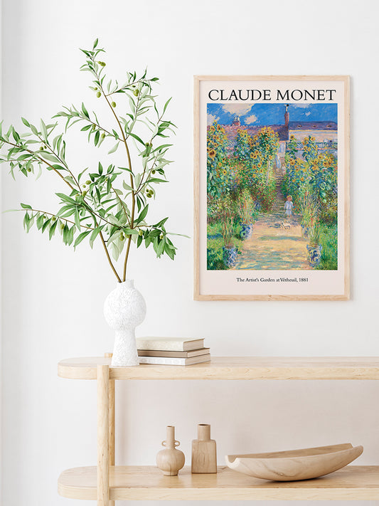 Claude Monet The Artist's Garden At Vetheuil Poster - Giclée Baskı