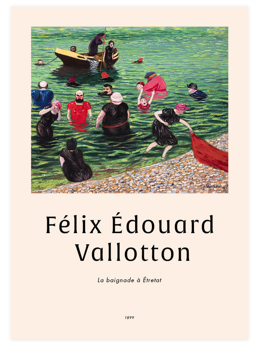 Vallotton Bathing in Etretat Poster - Giclée Baskı