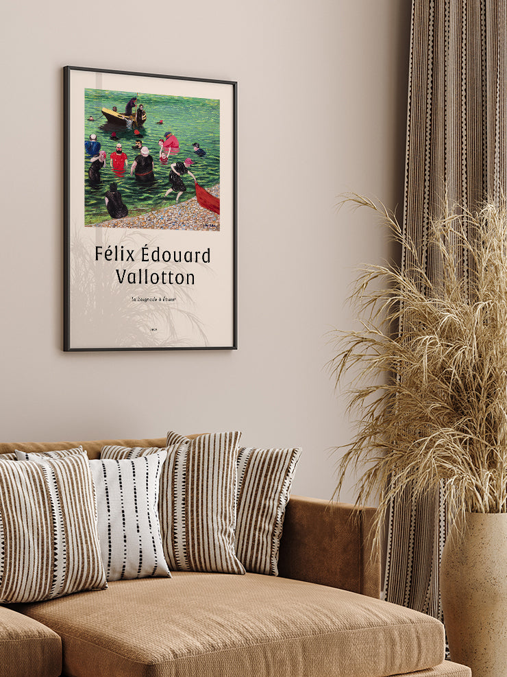 Vallotton Bathing in Etretat - Art Print Ürün ikincil görseli