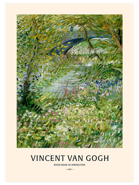 Van Gogh River Bank Poster - Giclée Baskı