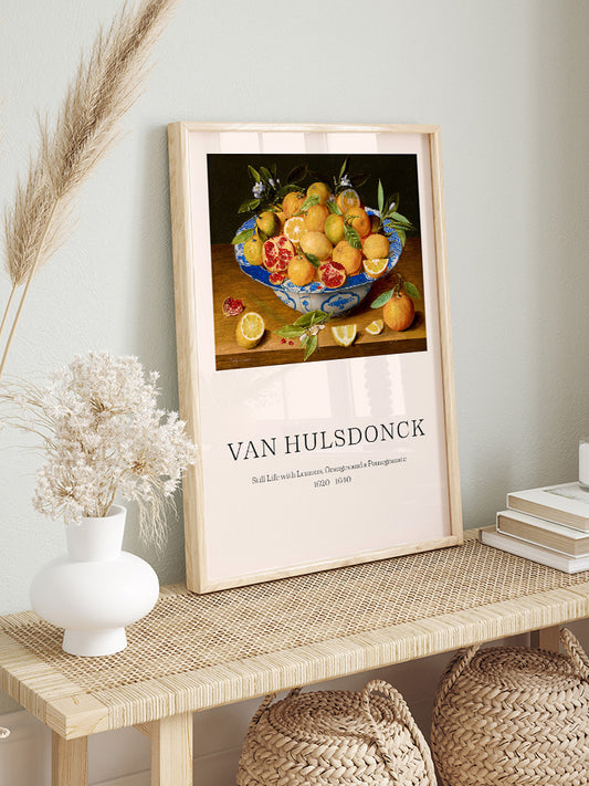Van Hulsdonck Still Life With Lemons, Oranges And A Pomegranate Poster - Giclée Baskı