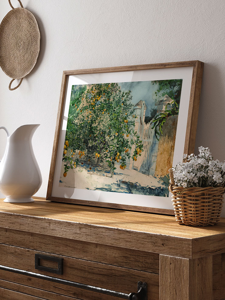 Winslow Homer Orange Trees and Gate - Art Print Ürün ikincil görseli