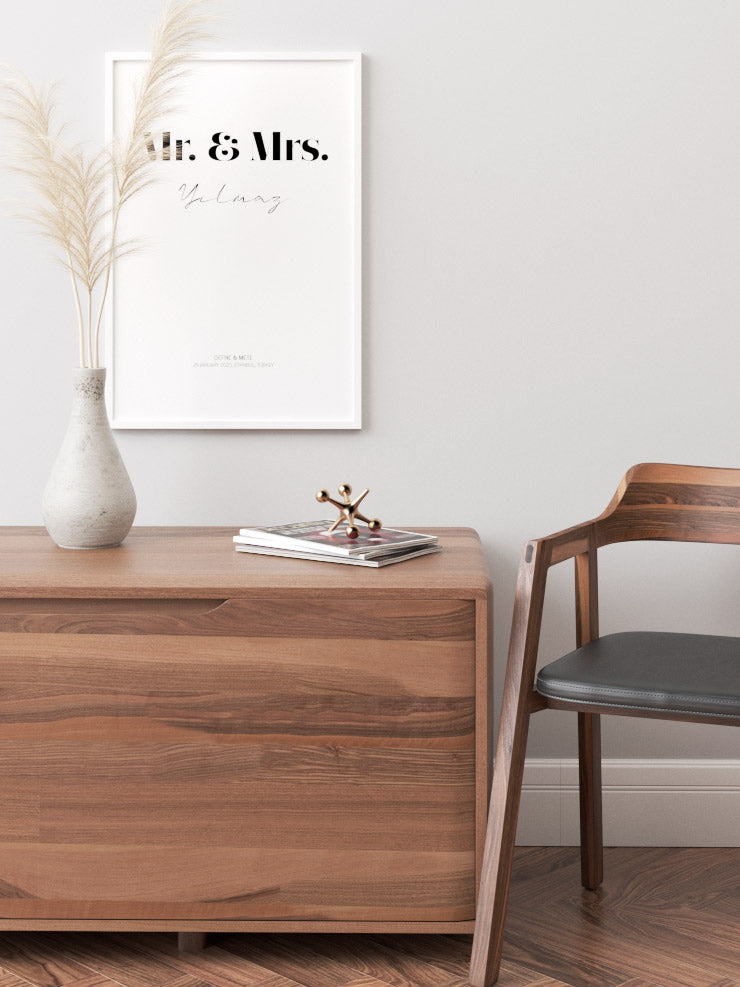 Mr & Mrs Kişiye Özel - Art Print Ürün ikincil görseli