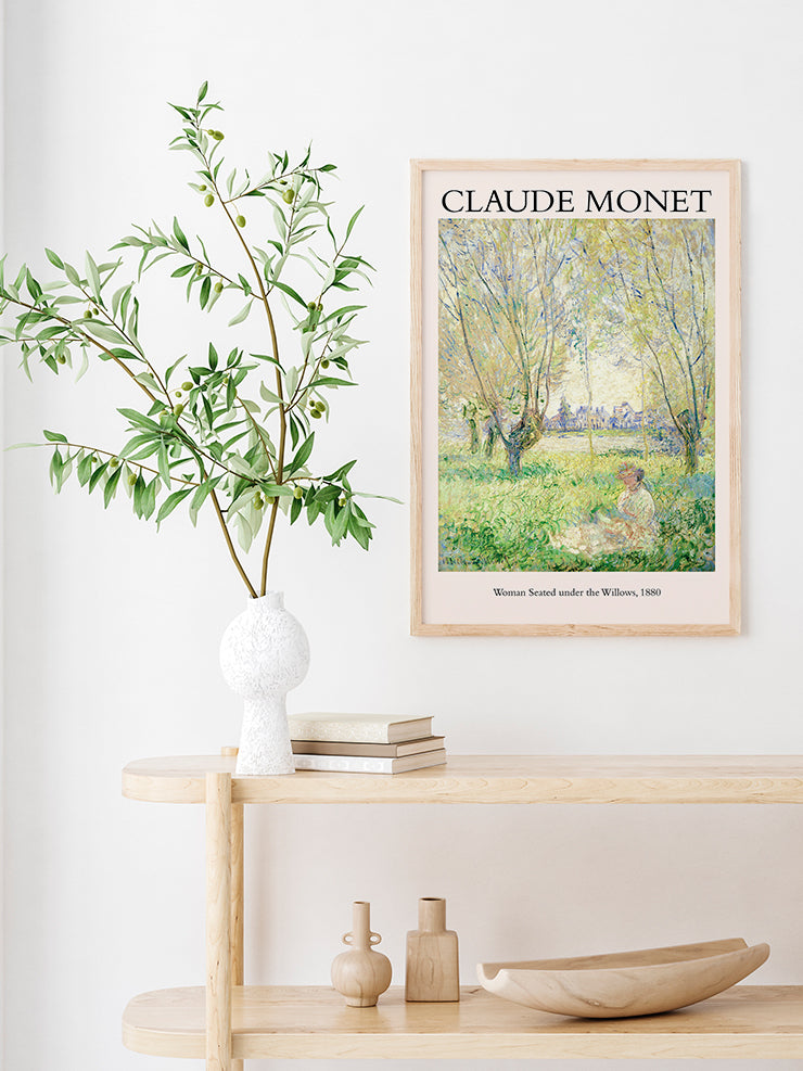 Monet Woman Seated Under The Willows - Art Print  Poster