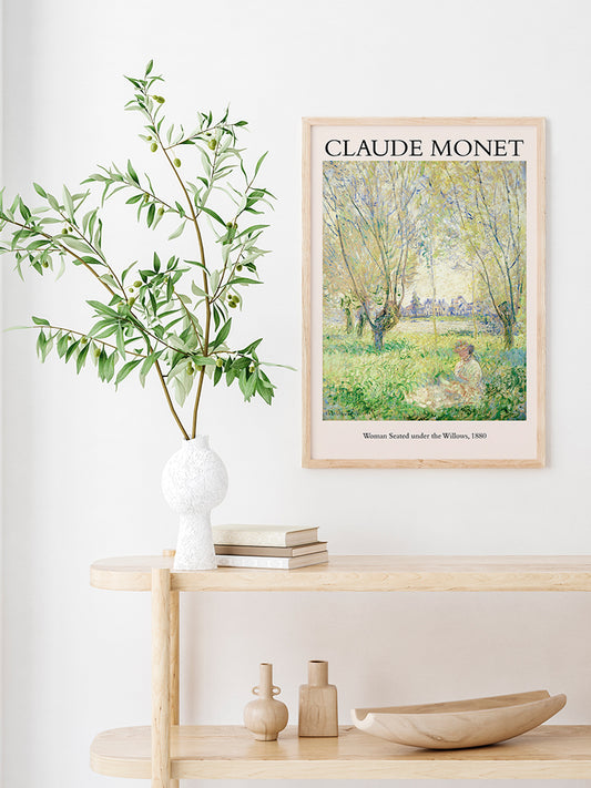 Claude Monet Woman Seated Under The Willows Poster - Giclée Baskı